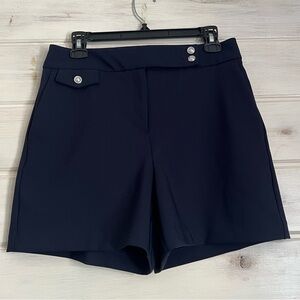 Rachel Zoe Navy Button Shorts With Stretch Size 6 Dressy Style Office Party